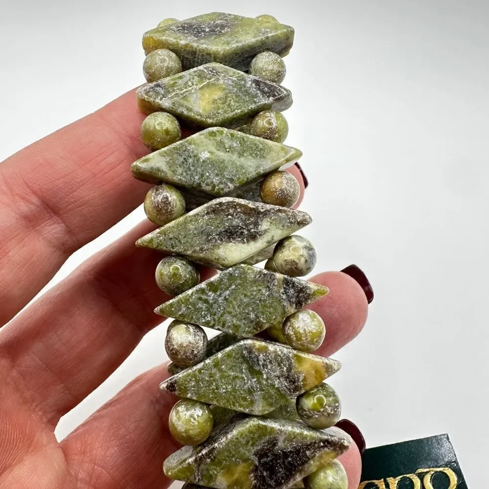 Genuine Connemara Irish marble diamond cut stretch bracelet!
